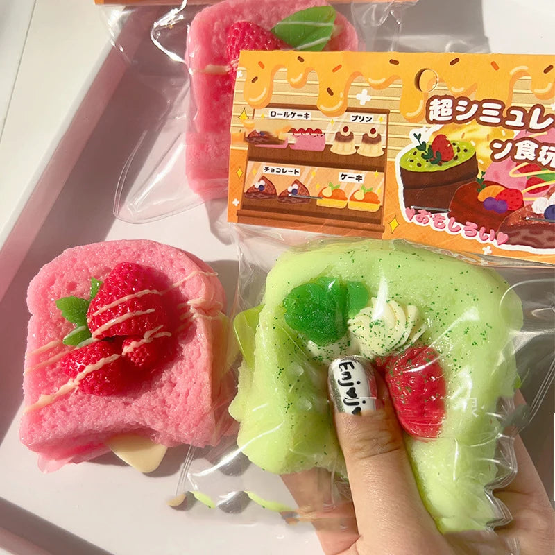 🍓✨ Ultra-Soft Squishy Dessert Toys – Irresistibly Cute & Satisfying! 🍑🍫