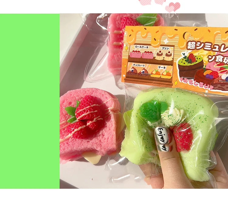 🍓✨ Ultra-Soft Squishy Dessert Toys – Irresistibly Cute & Satisfying! 🍑🍫